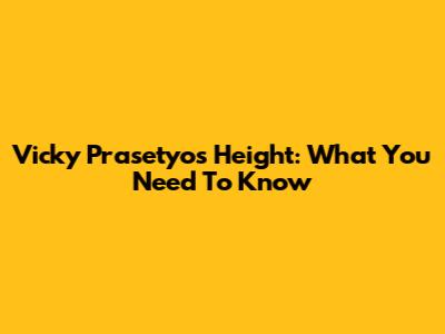Vicky Prasetyo's Height: What You Need To Know