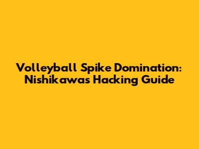 Volleyball Spike Domination: Nishikawa's Hacking Guide