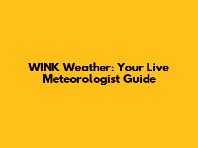 WINK Weather: Your Live Meteorologist Guide