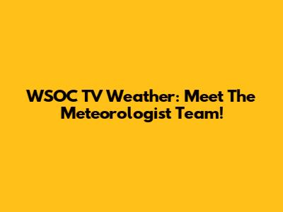 WSOC TV Weather: Meet The Meteorologist Team!