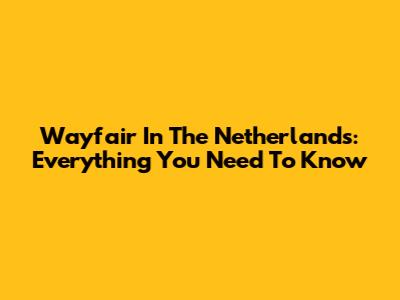 Wayfair In The Netherlands: Everything You Need To Know