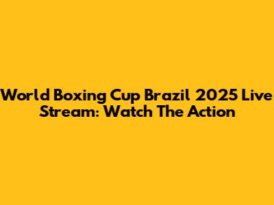 World Boxing Cup Brazil 2025 Live Stream: Watch The Action