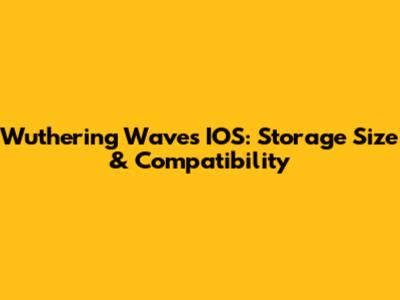 Wuthering Waves IOS: Storage Size & Compatibility