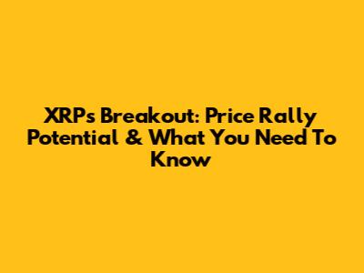 XRP's Breakout: Price Rally Potential & What You Need To Know