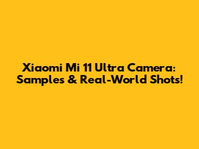 Xiaomi Mi 11 Ultra Camera: Samples & Real-World Shots!