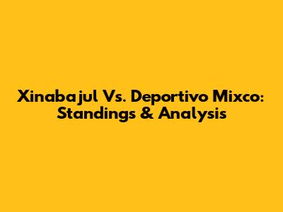 Xinabajul Vs. Deportivo Mixco: Standings & Analysis