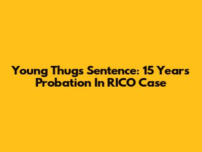 Young Thug's Sentence: 15 Years Probation In RICO Case