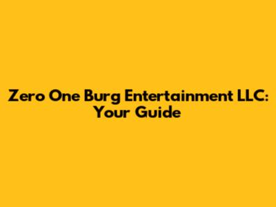 Zero One Burg Entertainment LLC: Your Guide