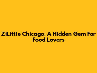 ZiLittle Chicago: A Hidden Gem For Food Lovers